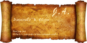 Juscsák Alex névjegykártya