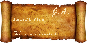 Juscsák Alex névjegykártya