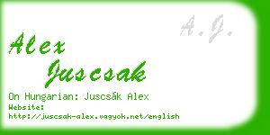 alex juscsak business card
